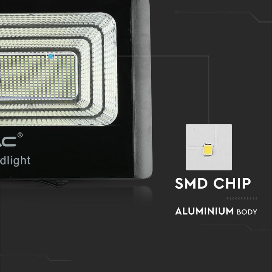 LED Venkovní solární reflektor LED/40W/10V IP65 6000K 20000 mAh + dálkové ovládání