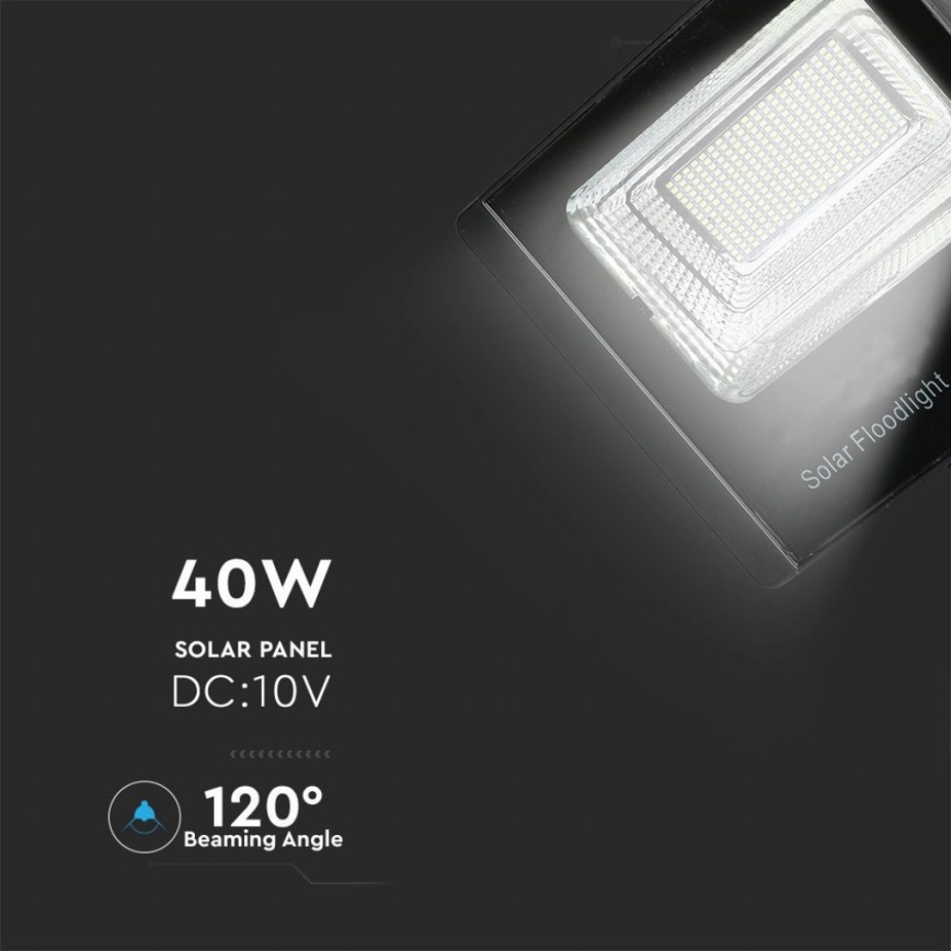 LED Venkovní solární reflektor LED/40W/10V IP65 6000K 20000 mAh + dálkové ovládání
