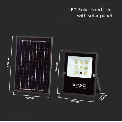 LED Venkovní solární reflektor LED/6W/3,2V 6400K IP65 4000 mAh + dálkové ovládání