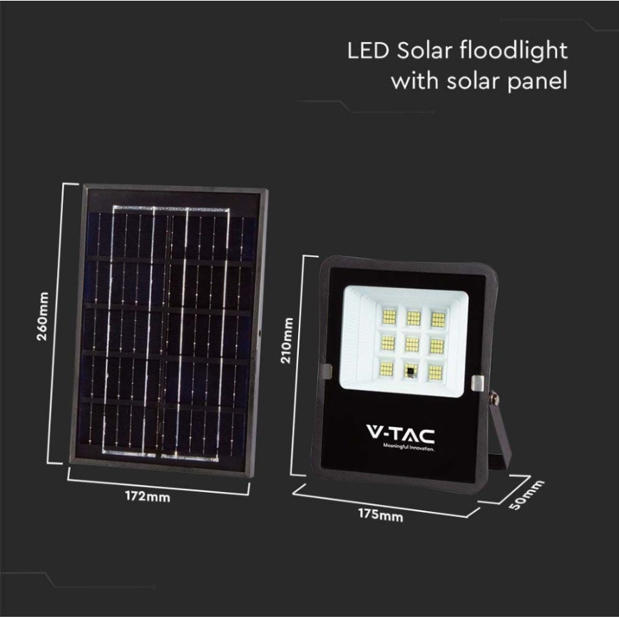 LED Venkovní solární reflektor LED/6W/3,2V 6400K IP65 4000 mAh + dálkové ovládání