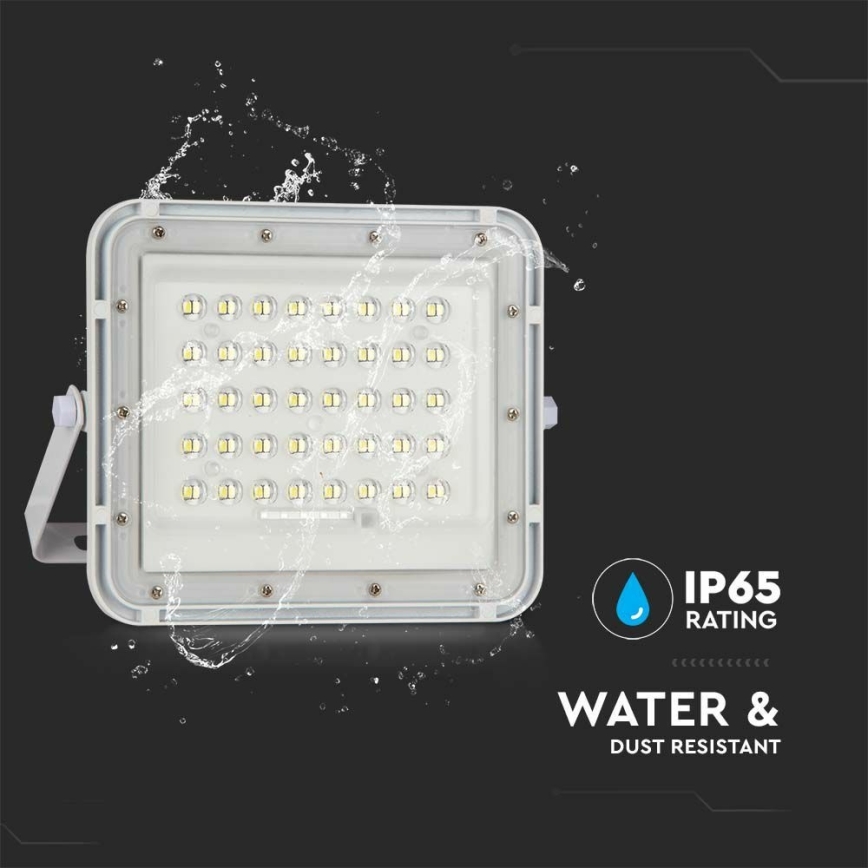 LED Venkovní stmívatelný solární reflektor LED/6W/3,2V IP65 4000K 5000 mAh bílá + dálkové ovládání