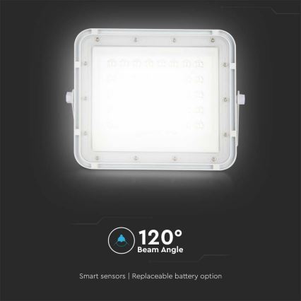 LED Venkovní stmívatelný solární reflektor LED/6W/3,2V IP65 4000K 5000 mAh bílá + dálkové ovládání
