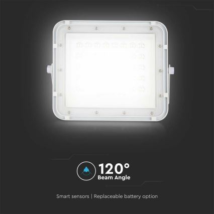 LED Venkovní stmívatelný solární reflektor LED/6W/3,2V IP65 4000K bílá + dálkové ovládání