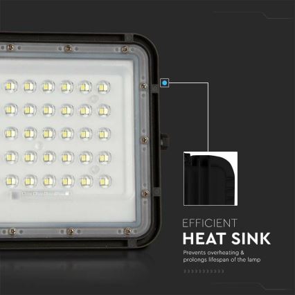 LED Venkovní stmívatelný solární reflektor LED/6W/3,2V IP65 4000K černá + dálkové ovládání