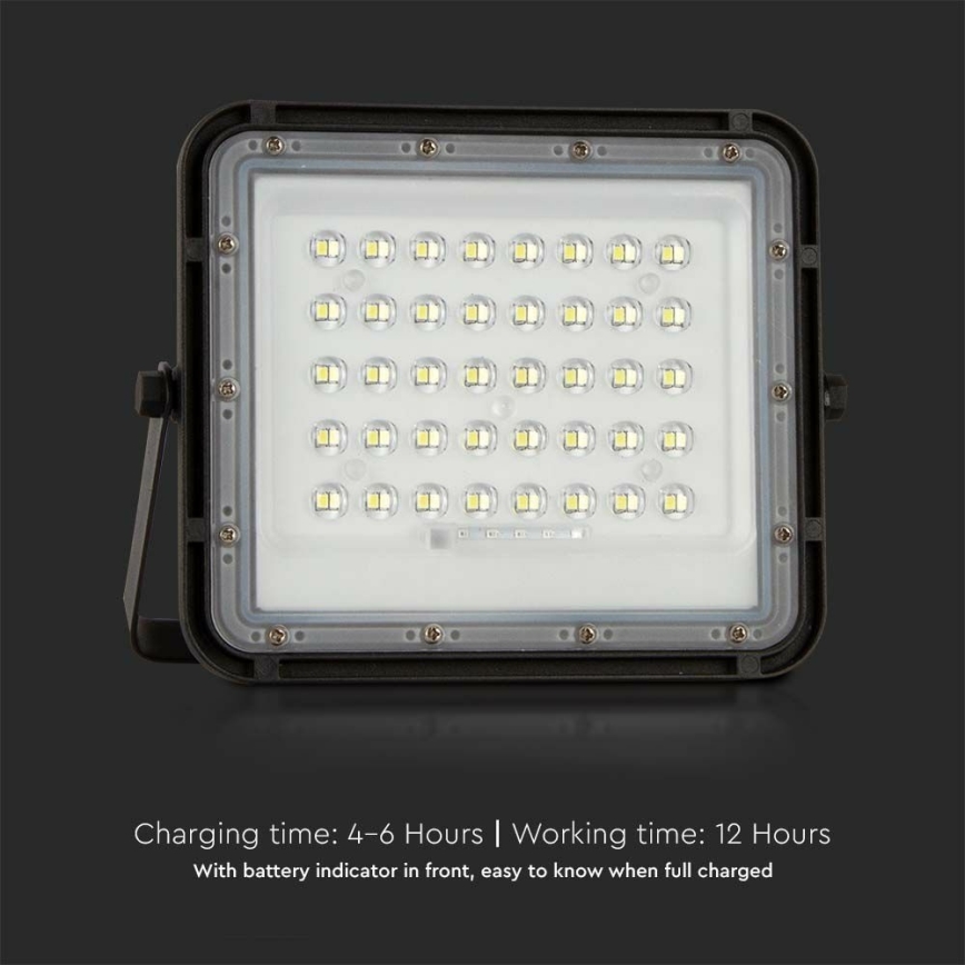 LED Venkovní stmívatelný solární reflektor LED/6W/3,2V IP65 4000K 5000 mAh černá + dálkové ovládání