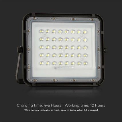 LED Venkovní stmívatelný solární reflektor LED/6W/3,2V IP65 6400K 5000 mAh černá + dálkové ovládání