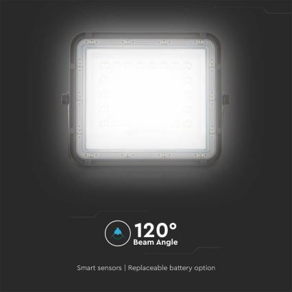 LED Venkovní stmívatelný solární reflektor LED/6W/3,2V IP65 6400K 5000 mAh černá + dálkové ovládání