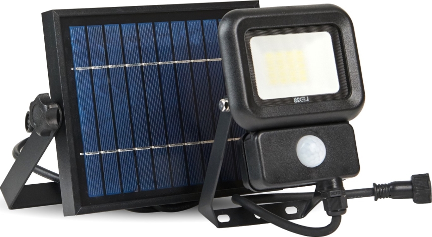 LED Venkovní solární reflektor se senzorem LED/10W/3,7V 6500K IP65 2200 mAh