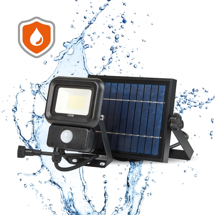 LED Venkovní solární reflektor se senzorem LED/10W/3,7V 6500K IP65 2200 mAh