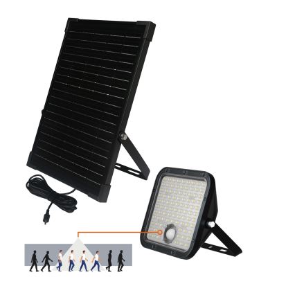 LED Venkovní solární reflektor se senzorem LED/30W/6,4V IP65 3000/4000K 6000 mAh + dálkové ovládání