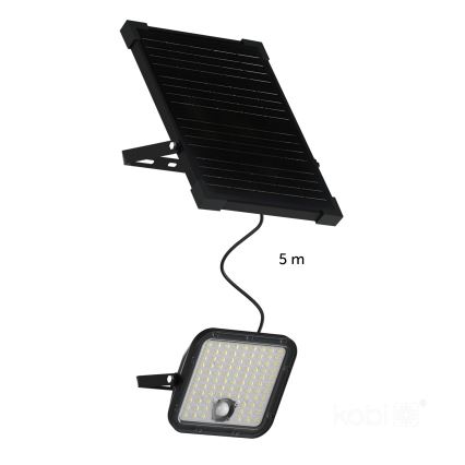 LED Venkovní solární reflektor se senzorem LED/30W/6,4V IP65 3000/4000K 6000 mAh + dálkové ovládání