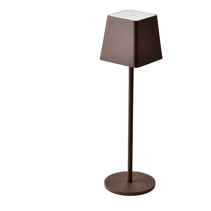 LED Venkovní stmívatelná dotyková dobíjecí stolní lampa LED/2W/5V 4400 mAh IP54 hnědá
