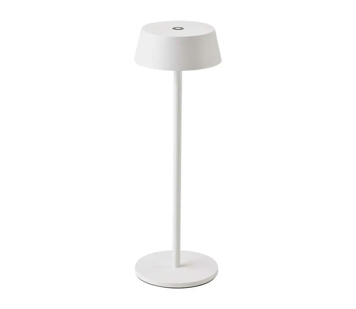V-Tac LED Venkovní stmívatelná dotyková dobíjecí stolní lampa LED/2W/5V IP54 bílá VT0857