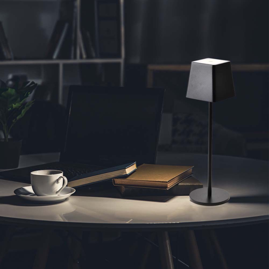 LED Venkovní stmívatelná dotyková dobíjecí stolní lampa LED/2W/5V 4400 mAh IP54 černá