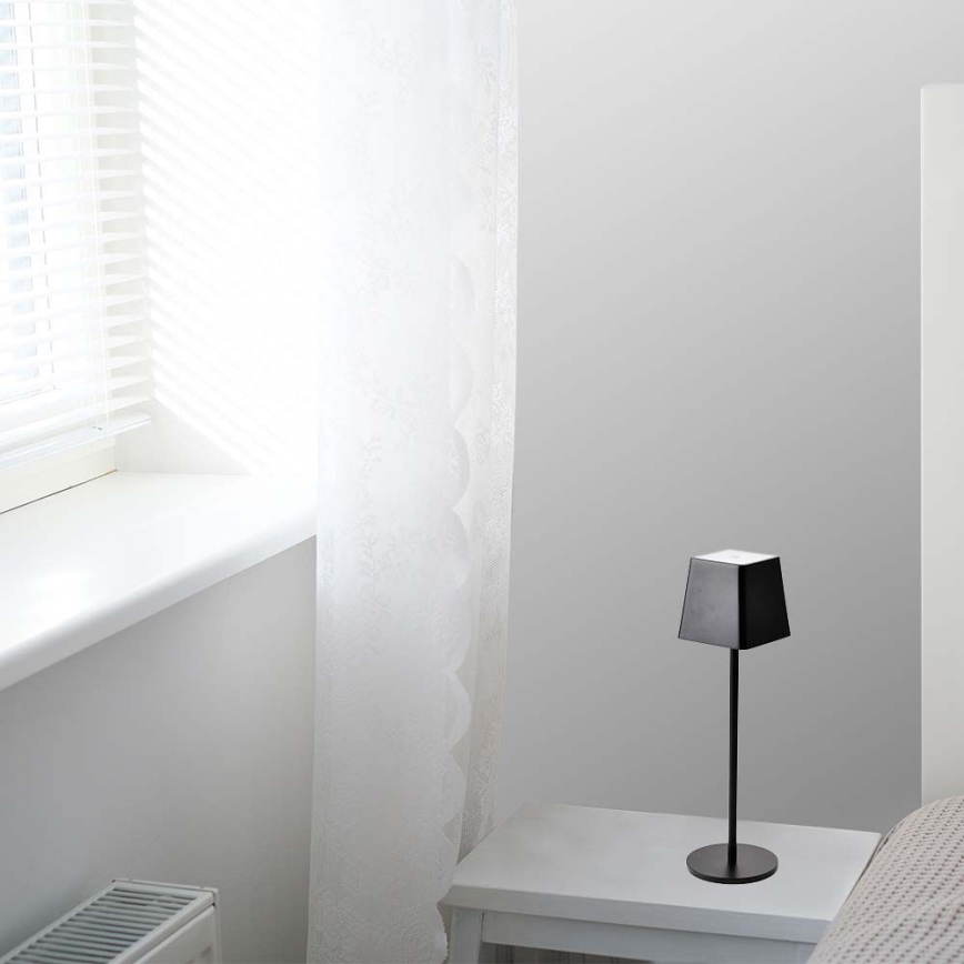 LED Venkovní stmívatelná dotyková dobíjecí stolní lampa LED/2W/5V 4400 mAh IP54 černá