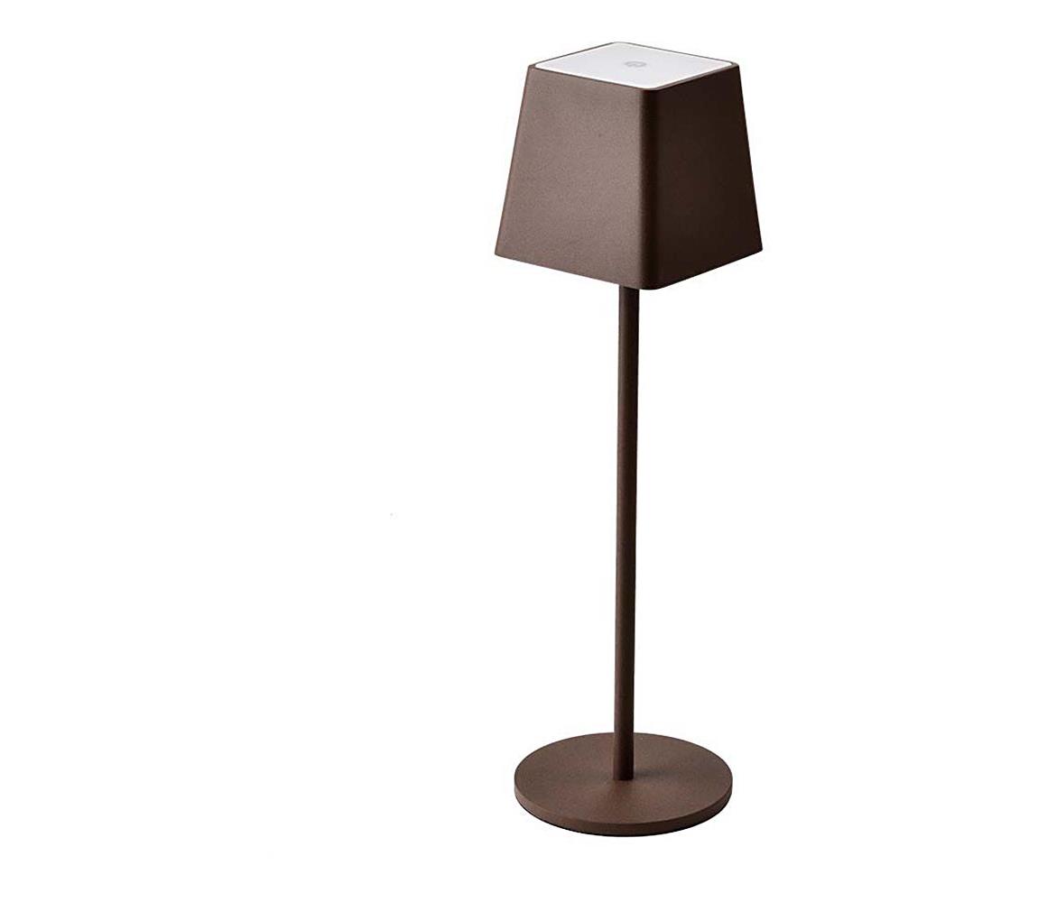 V-Tac LED Venkovní stmívatelná dotyková dobíjecí stolní lampa LED/2W/5V IP54 hnědá VT0875