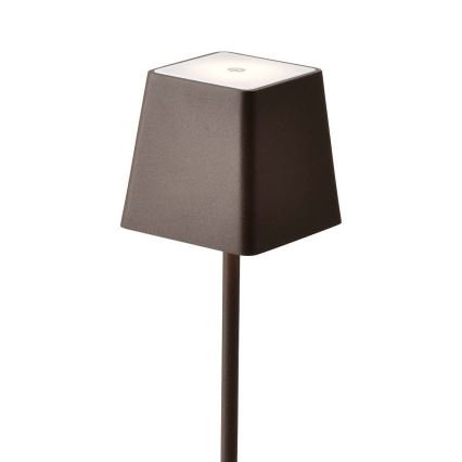 LED Venkovní stmívatelná dotyková dobíjecí stolní lampa LED/2W/5V 4400 mAh IP54 hnědá