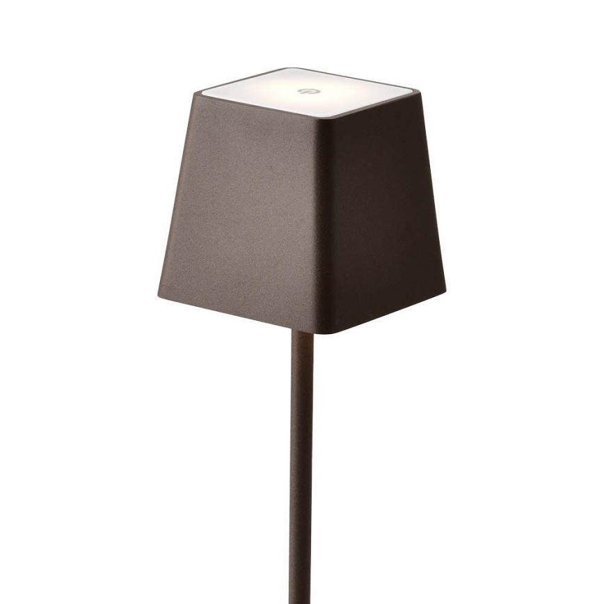 LED Venkovní stmívatelná dotyková dobíjecí stolní lampa LED/2W/5V 4400 mAh IP54 hnědá