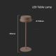 LED Venkovní stmívatelná dotyková dobíjecí stolní lampa LED/2W/5V 4400 mAh IP54 hnědá