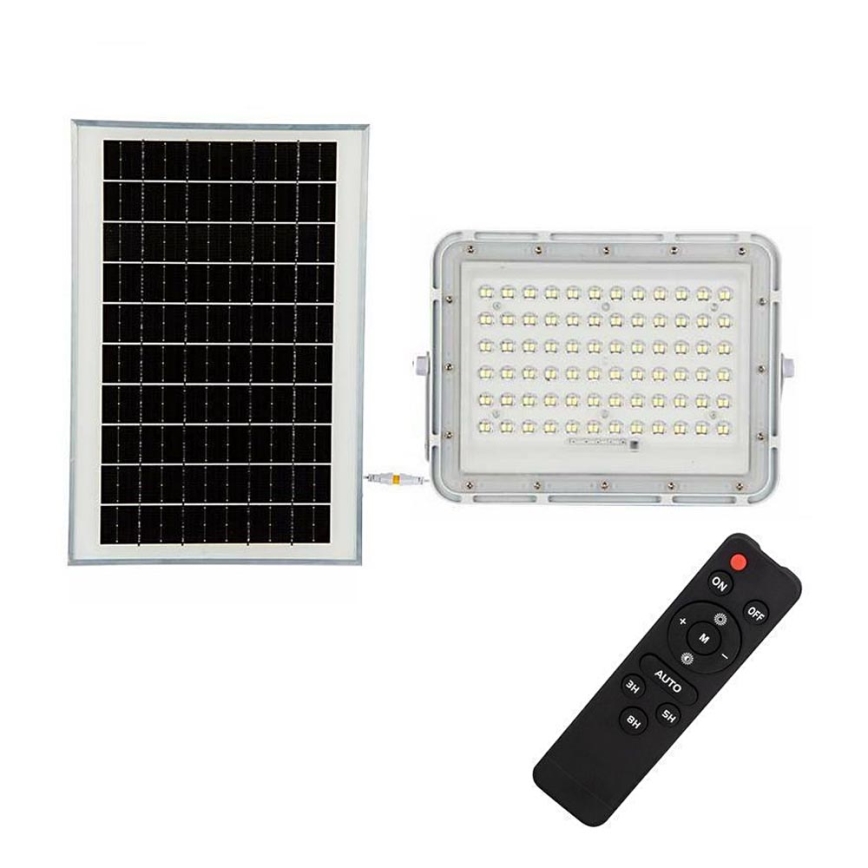 LED Venkovní stmívatelný solární reflektor LED/15W/3,2V IP65 4000K 12000 mAh bílá + dálkové ovládání