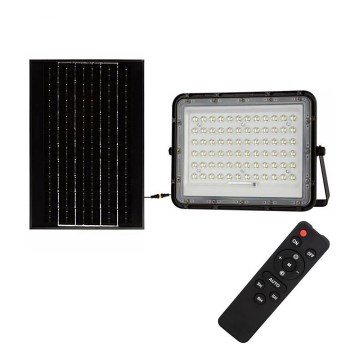 LED Venkovní stmívatelný solární reflektor LED/15W/3,2V IP65 6400K 12000 mAh černá + dálkové ovládání