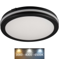 LED Venkovní stropní svítidlo BENO E LED/12W/230V 3000/4000/6500K pr. 20 cm IP65 černá