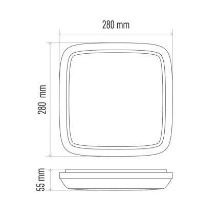 LED Venkovní stropní svítidlo DORI LED/18W/230V IP54 čtverec