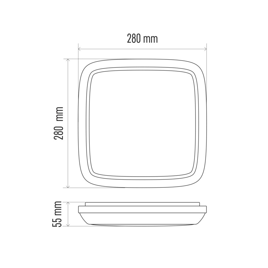 LED Venkovní stropní svítidlo DORI LED/18W/230V IP54 čtverec