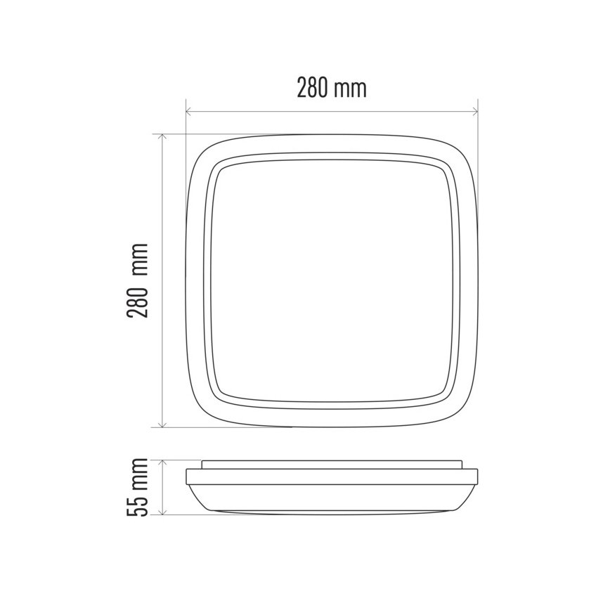 LED Venkovní stropní svítidlo DORI LED/24W/230V IP54 čtverec