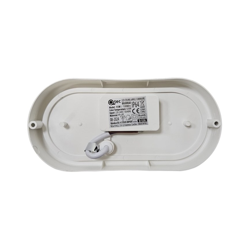 LED Venkovní stropní svítidlo LED/15W/230V 4200K 20x9,8 cm IP64 bílá