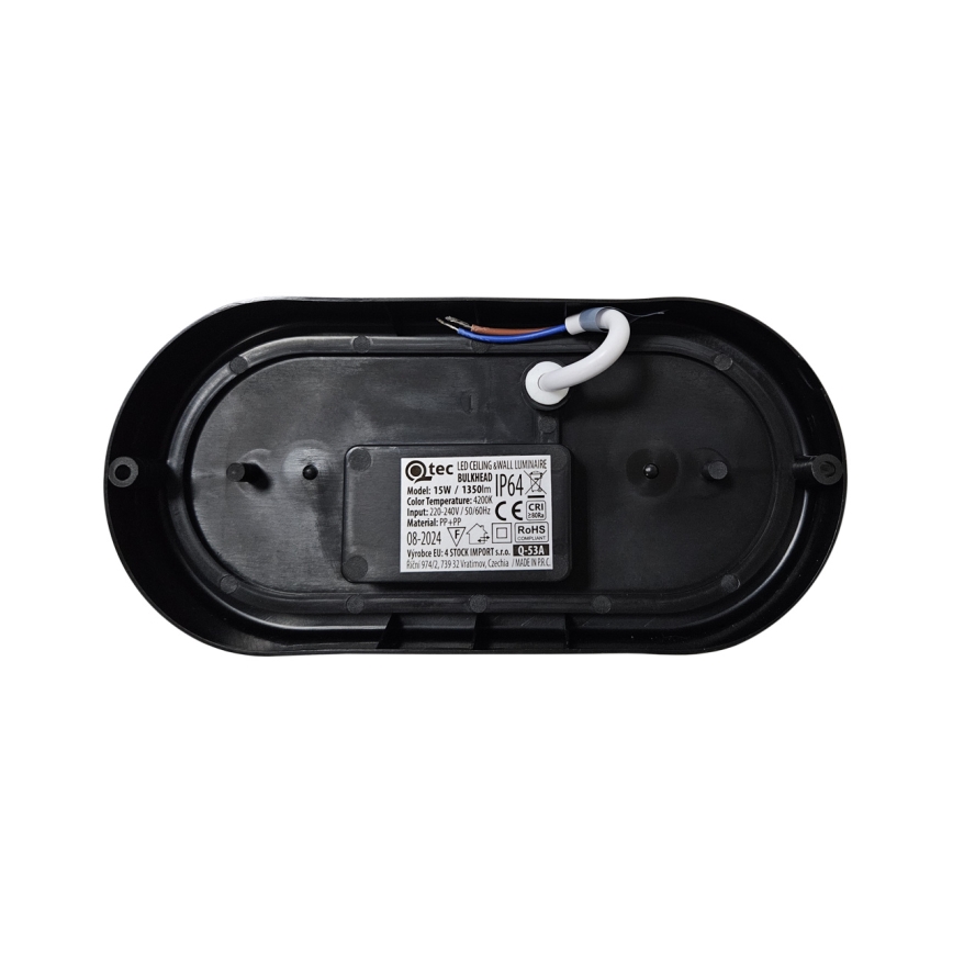 LED Venkovní stropní svítidlo LED/15W/230V 4200K 20x9,8 cm IP64 černá
