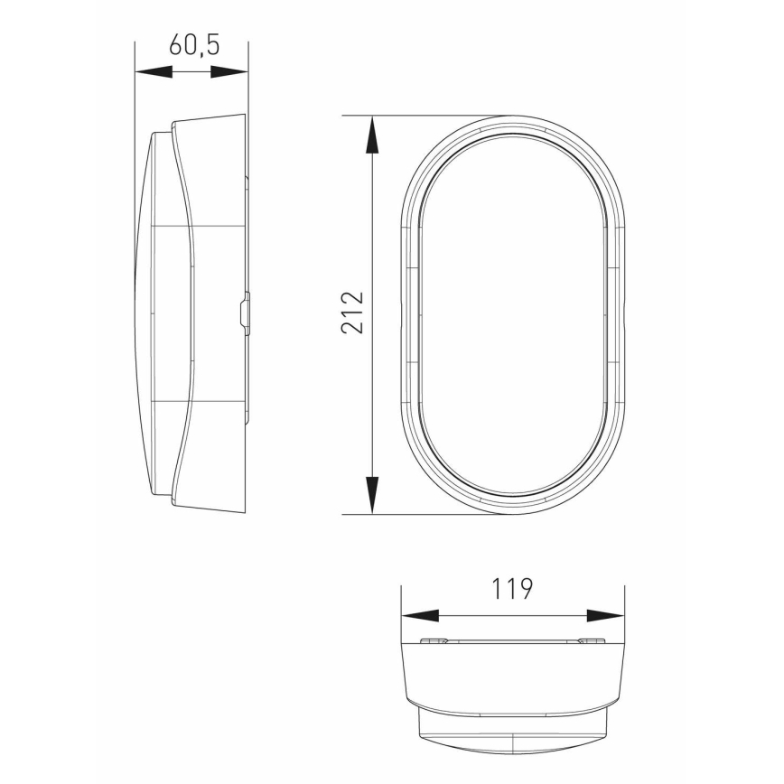 LED Venkovní stropní svítidlo se senzorem LED/14W/230V IP54 černá