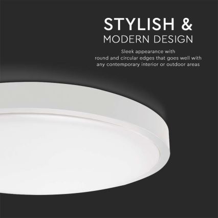 LED Venkovní stropní svítidlo se senzorem LED/18W/230V 6500K IP44 bílá
