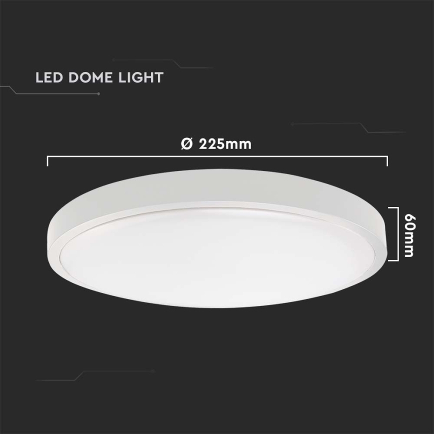 LED Venkovní stropní svítidlo se senzorem LED/18W/230V 6500K IP44 bílá