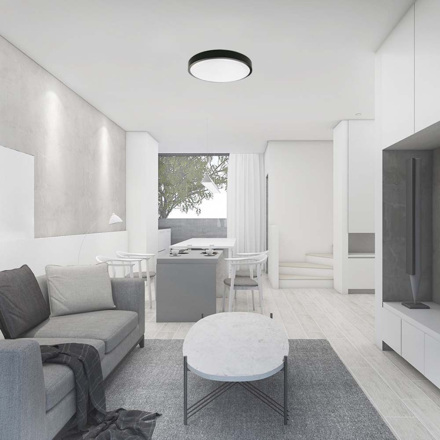 LED Venkovní stropní svítidlo se senzorem LED/30W/230V 4000K IP44 černá