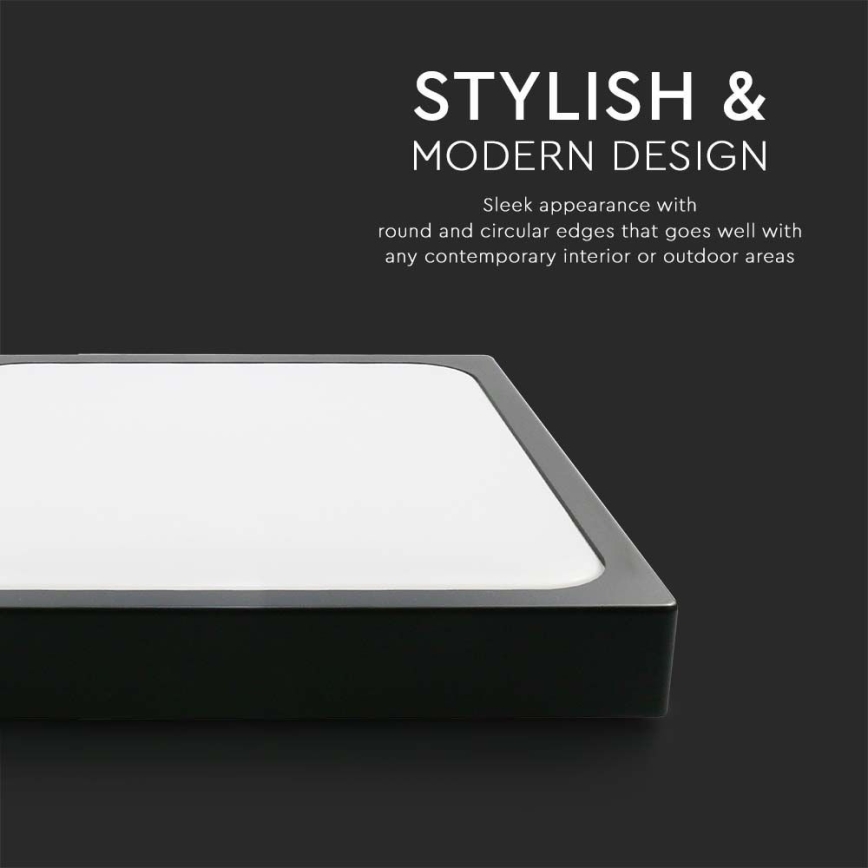 LED Venkovní stropní svítidlo se senzorem LED/30W/230V 4000K IP44 černá