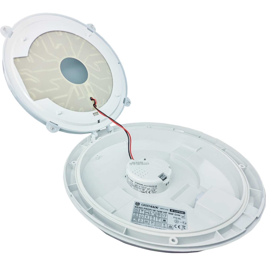 LED Venkovní stropní svítidlo se senzorem RENO LED/16W/230V IP66 bílá