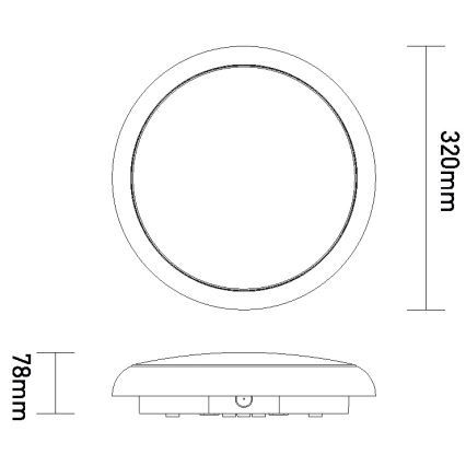 LED Stmívatelné venkovní stropní svítidlo STROPY LED/12W/15W/18W/22W/230V 3000/4000/6000K IP65