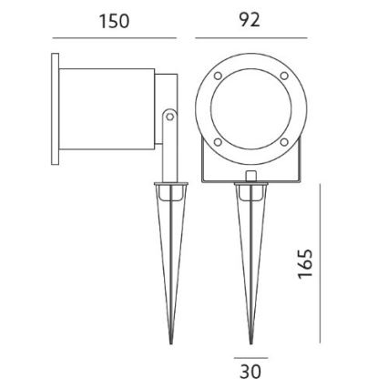 LED Venkovní svítidlo BLAKE 2 GU10/4W/230V IP65