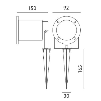 LED Venkovní svítidlo BLAKE 2 GU10/7W/230V IP65