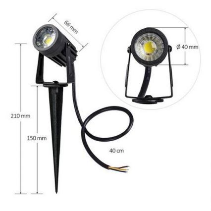 LED Venkovní svítidlo LED/3W/230V 2800K IP67 černá