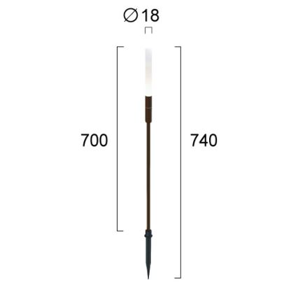 LED Venkovní svítidlo STICK LED/1,5W/24V IP65 hnědá