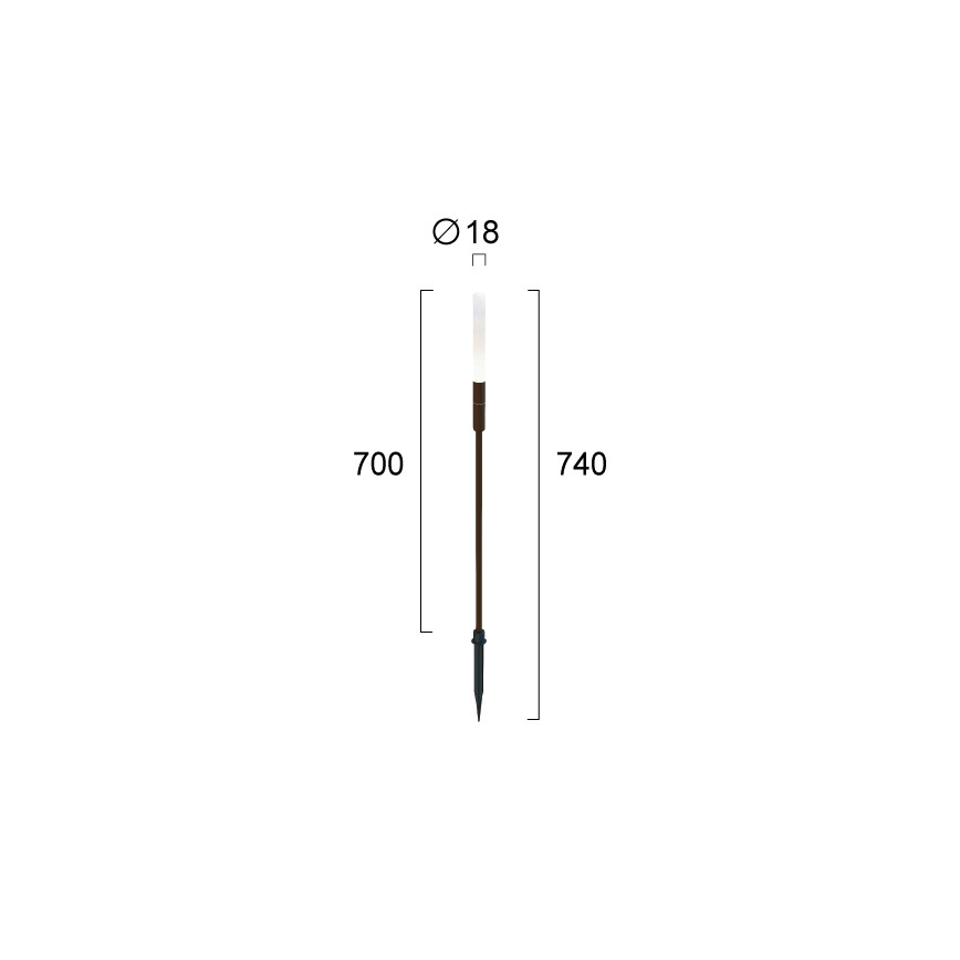 LED Venkovní svítidlo STICK LED/1,5W/24V IP65 hnědá