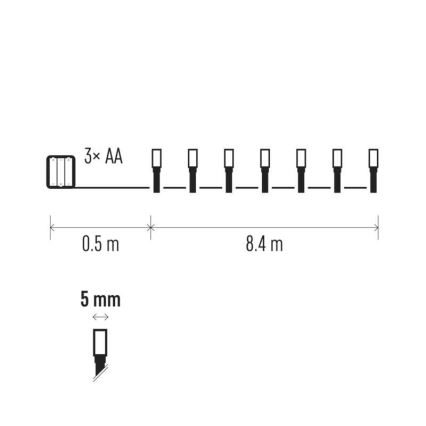 LED Venkovní vánoční řetěz 120xLED 8,9m IP44 teplá bílá