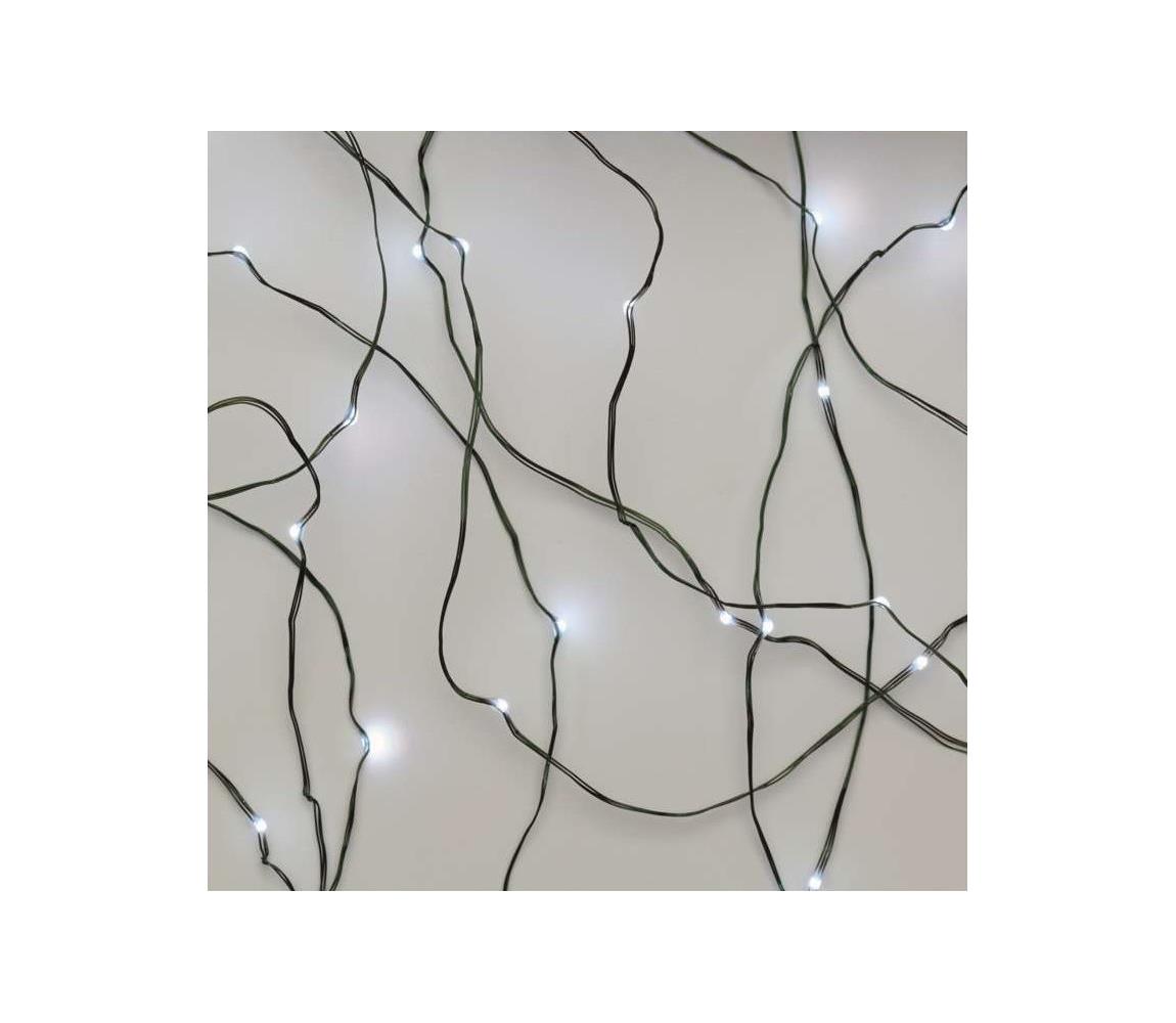  Vánoční LED řetěz - nano - 75xLED, 7,5+5 metrů, IP44, studená bílá, časovač - (ZY1913T)