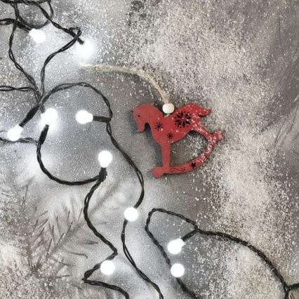 LED Venkovní vánoční řetěz 80xLED/8 funkcí 13m studená bílá IP44