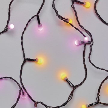 LED Venkovní vánoční řetěz CHERRY 40xLED 9m IP44 žlutá/růžová