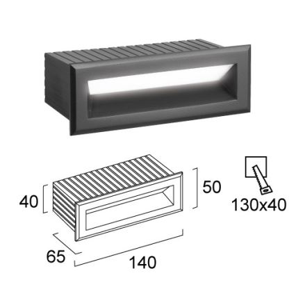 LED Venkovní vestavné svítidlo FLIK LED/3W/230V IP65 antracit