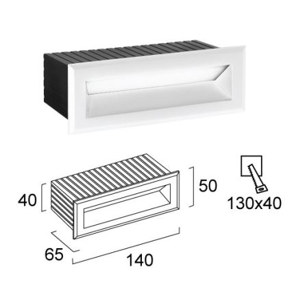 LED Venkovní vestavné svítidlo FLIK LED/3W/230V IP65 bílá