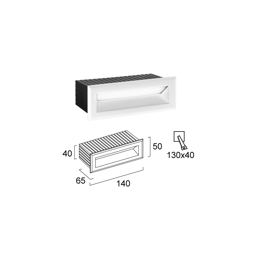 LED Venkovní vestavné svítidlo FLIK LED/3W/230V IP65 bílá